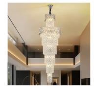 Genérico Lámparas de araña, Italian Style Villa Living Room Crystal Lamp French Duplex Building Hollow High-end Light Luxury Staircase Pendant(Change,Diameter60cm H180cm)