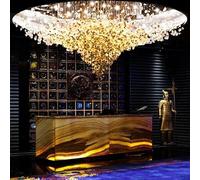 Genérico Lámparas de araña, Lámpara colgante de cristal nórdico for sala estar, escalera, pasillo, diseño suspensión, luminarias decorativas(Yellow,WARM WHITE_D80CM)