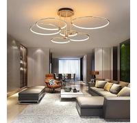 Genérico Lámparas de araña, Lámpara de araña moderna con forma anillo for sala estar, diseño nórdico, for dormitorio, comedor, cocina, iluminación colgante(6 rings D104cm,Three colors)