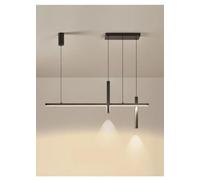 Genérico Lámparas de araña, Lámpara de araña moderna y sencilla, blanca negra, LED, creativa, for mesa comedor, sala estar, restaurante o bar(Black L100cm)