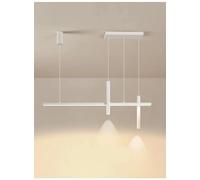 Genérico Lámparas de araña, Lámpara de araña moderna y sencilla, blanca negra, LED, creativa, for mesa comedor, sala estar, restaurante o bar(White L200cm)