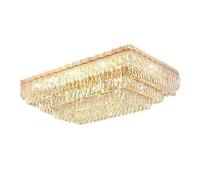 Genérico Lámparas de araña, Lámpara de techo rectangular grande cristal, candelabro LED for sala estar, iluminación for decoración del hogar(Ceiling L100cm,Golden Metal)