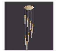 Genérico Lámparas de araña, Modern crystal dining room pendant light indoor led living lighting(8 heads round,Remote)