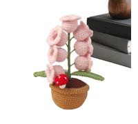 Genérico Lámparas de Flores de Ganchillo | Decorativa Maceta con Flor Artificial que y Es,Lámparas de Mesilla para la Decoración de la Oficina,Para Mujeres, Mamá, Hija, Novia y