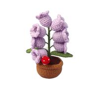Genérico Lámparas de Flores de Ganchillo | Decorativa Maceta con Flor Artificial que y Es,Lámparas para Ambiente del Hogar y Mesilla de Noche,Para Mujeres, Mamá, Hija, Novia y