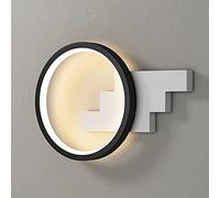 Genérico Lámparas de noche for dormitorio sencillas, lámpara de pared LED moderna, aplique de pared con anillo de aleación de aluminio y pantalla de tira acrílica con guía de luz, Araña de techo
