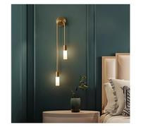 Genérico lámparas de pared, Lámpara de pared latón posmoderna, candelabro iluminación interior, Negro Nórdico, dorado, cobre, acrílico, ., mesita noche, pasillo, escalera(Gold Right H67cm)