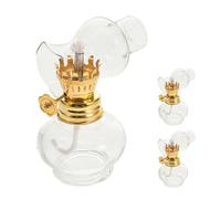 Genérico Lámparas de Queroseno Estilo Rústico de Vidrio, Pack de 3 Lámparas Pequeñas Mecha Ajustable, para Iluminación Confiable en Cortes Eléctricos y Decoración de Interiores, 11,5 CM