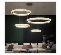 Genérico Lámparas de techo cristal con forma anillo LED modernas, iluminación for sala estar, decoración del hogar, luces colgantes lujo, lámparas lustre ，Plafon techo(4 ring 20 40 60 80cm)