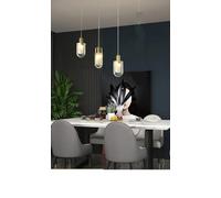 Genérico Lamparas de techo, Lámpara colgante nórdica de cristal, lujosa y creativa, ideal for techos, salas estar, cocinas áticos dúplex. for decoración del hogar(3 light round,Black chassis)