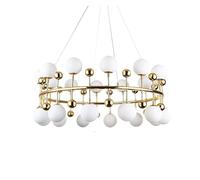 Genérico Lamparas de techo, Lámpara de techo colgante cristal estilo art déco nórdico moderno for salón, rústico, dorada, con LED(96cm,Golden Frame)