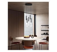 Genérico Lamparas de techo, Lámpara de techo colgante LED larga 2025, moderna, dorada/negra, tubo redondo, for escalera, sala estar o cocina(3 heads,Golden lamp body)