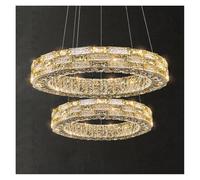 Genérico Lamparas de techo, Lámparas de techo colgantes cristal lujo con luces LED. Lámpara colgante decorativa for el hogar(D60 80 100cm,Gold light body)