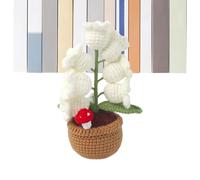 Genérico Lámparas para Mesilla de Noche con Flores de Crochet | Decorativa Maceta con Flor Artificial que y Es | Lámparas para Ambiente del Hogar y Mesilla de Noche,Para Mujeres, Mamá, Hija, Novia y