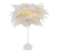 Genérico Lampe à Plumes LED - Veilleuse Romantique de Table, Lampe de Chevet à Plumes, Lumière d’Ambiance Décorative pour Chambre, Mariage, Fête, Noël - Alimentation à Piles