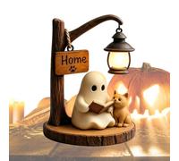 Genérico Lamps Vintage Halloween 3D Cat Sculpture Reading Book Decoration
