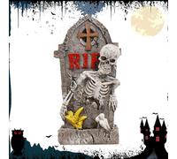 Genérico Lápidas En Miniatura Halloween | Figuras De Tumbas Terroríficas - Decoración de Escena con Calaveras Accesorios para Fiesta Ambiente Ventana Hogar Fondo Fotografía