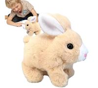 Genérico Lapin Peluche Interactif - Jouet Électronique, Animal Marche Oreilles Mobiles Sonore, Robot Sauteur Mignon Doudou, Douce Éducation Précoce Cadeau | Pour Bébé Enfant Fille Garçon