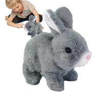 Genérico Lapin Peluche Interactif - Jouet Électronique, Animal Marche Oreilles Mobiles Sonore, Robot Sauteur Mignon Doudou, Douce Éducation Précoce Cadeau | Pour Bébé Enfant Fille Garçon