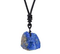 Genérico Lapis Lazuli Pendant - Hand-Woven Necklace for Women Men | Natural Raw Stone with Blue Gem Charm, Rock Jewelry Design, Stylish Accessory for Healing Energy Fashion