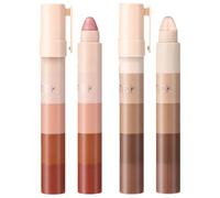 Genérico Lápiz Labial y Sombra de Ojos en Barra, 5 Colores Brillantes, Larga Duración, Multicolor, Mujer