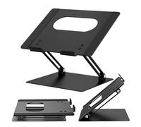 Genérico Laptop Stand, Adjustable Aluminio Notebook Riser, Ergonómico Plegable Computer Mount with Cooling, Portable Desk Holder for 10 to 14 inch Laptops, Office, Home, Travel