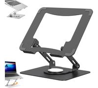 Genérico Laptop Stand | Ventilated Laptop Holder for 14-17.3" Tablet, Folding Computer Stand for Living Room, Home, Classroom, Study, Bedroom, Travel (Black)