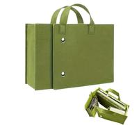 Genérico Laptop Tote Bag - Foldable Green Felt Work Bag with Compartment | Office Handbag Organizer Travel Briefcase | Backpack with Zip Closure for Women Teacher Nurse School College Daily Dorm