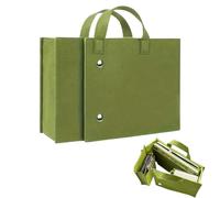 Genérico Laptop Tote - Green Felt 29.5x19.5x4cm | Folding School Purse With Compartments | Lightweight Work Office College Travel Beach Organizer Bag For Women Nurse Daily Carry