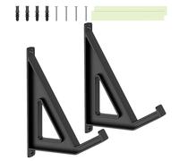 Generico Laptop Wall Mount Holder - Wall Laptop Shelf Keyboard Storage | Adjustable Laptops Tablet Stand | Adjustable Computer Electronics Stand | 2-Piece, for Routers Books Pictures, Home Desk Bed
