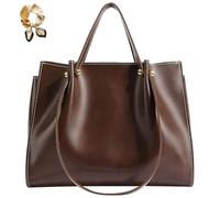Genérico Large Capacity Faux Leather Satchel Handbag,Slouchy Work Tote Bag for Women,Fall Winter Purse Shoulder Bag with Zipper