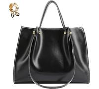 Genérico Large Capacity Faux Leather Satchel Handbag,Slouchy Work Tote Bag for Women,Fall Winter Purse Shoulder Bag with Zipper