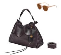 Genérico Large Capacity One-Shoulder Underarm Bag,Soft Lightweight Pleated Bags for Women,Slouchy Retro Styles Crossbody Bags