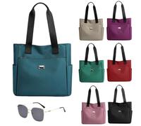 Genérico Large Capacity Water Repellent Multi Pocket Nylon Shoulder Bag,Simple Tote Bag For Women,For Work Travel (blue)