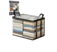 Genérico Large Heavy-Duty Thick Plastic Clear Storage Bag for Clothes, Plastic Storage Box with Hinged Lid, Moving with Handles Zipper, Totes Camping Travel (25 * 24 * 32cm)