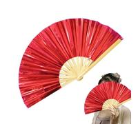 Genérico Large Holographic Folding Handheld Fan, Decorative Foldings Festival Hand Cooling, Big Folding Fans, Performance Props for Party, Club, Dance, Men Women, 25.2x12.99x0.39 Inches