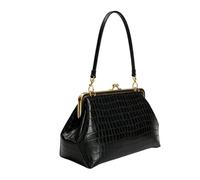 Genérico Large Kiss Lock Purse - 31x25x19cm PU Leather Clutch | Shoulder Bag | For Women Daily Commute Shopping Work School Weekend Outing Travel