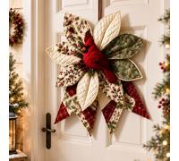 Genérico Large Patchwork Bow Sewing Kit, Christmas Diy Quilted Fabric Tree Kit, DIY Craft Material Kits Christmas Door Decorations for Adult Beginners, Rustic-Style Wall Hanging Decoration Set (B)