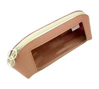 Genérico Large Pencil Case, Leather Clear Organizer, Large Capacity Storage Pouch, Zipper Design, Ideal for Pencils, Scissors, Rulers, Erasers, Notes, Stationery Accessories