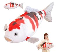 Genérico Large Size Realistic Koi Fish Stuffed Animal Pillow,Cute Big Soft Carp Stuffed Toy Cushion,Fun Lifelike Fish Plush Toy Washable Pillow for Home Decor and Birthday Gifts