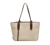 Genérico Large Woven Tote Bag - Leather Shoulder Purse for Women Lightweight Foldable Handbag for Shopping, Work, Travel, Pool, Beach, Vacation, and Everyday Daily Carry 17.72 Inches