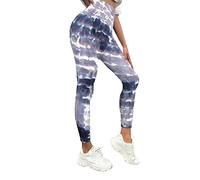 Genérico Las Mujeres Imprimen Las Polainas de Talle de Encargo Que corren los Pantalones Suaves de la Yoga del Entrenamiento de Pilates (Blue, M)