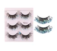 Genérico Lash Strips - 3 pares de pestañas rizadas voluminosas, kit de suministros de maquillaje para ojos | para mujeres niñas novia su esposa etapa carnaval festival actuación glamorosa mejor