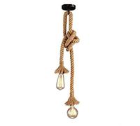 Genérico LAUMZX 39.4" Industrial Hemp Rope Pendant Light, 2-Head Rustic Double Jute Hanging Lamp, Vintage DIY Ceiling Fixture for Kitchen Island, Dining Room, Bar & Farmhouse