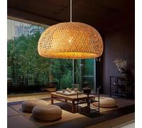 Genérico LAUMZX Lámpara colgante de bambú bohemia, lámpara araña grande ratán tejida a mano, iluminación cesta mimbre con cúpula for isla cocina, comedor, dormitorio, salón té(30 * 18cm)