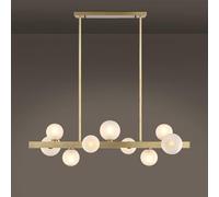 Genérico LAUMZX Lámpara de araña lineal 9 luces dorada moderna, lámpara globo cristal esmerilado for comedor, iluminación colgante latón for isla cocina, accesorio moderno mediados siglo