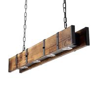Genérico LAUMZX Lámpara de araña madera lineal rústica, iluminación colgante industrial 4 luces, lámpara techo granja for isla cocina, comedor, mesa billar 3000K