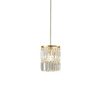 Genérico LAUMZX Modern Gold Crystal Pendant Light, 4.7" Luxury Hanging Lamp with All Copper Base, E14 Small Ceiling Fixture for Kitchen Island, Bar & Restaurant, 59" Adjustable
