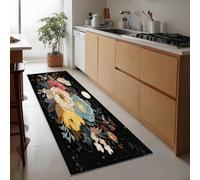 Genérico Lavable Alfombras de Pasillo Larga 60 x 120 cm, Alfombra Cocina Corredor Antideslizante Cuerpos Celestiales Planta Flor Cielo Tapete Pelo Corto Estilo Onírico Comedor para Entrada Habitacion