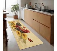 Genérico Lavable Alfombras de Pasillo Larga 60 x 120 cm, Alfombra Cocina Corredor Antideslizante Flor De Gallo Animal Granja Tapete Pelo Corto Vintage Comedor para Entrada Habitacion